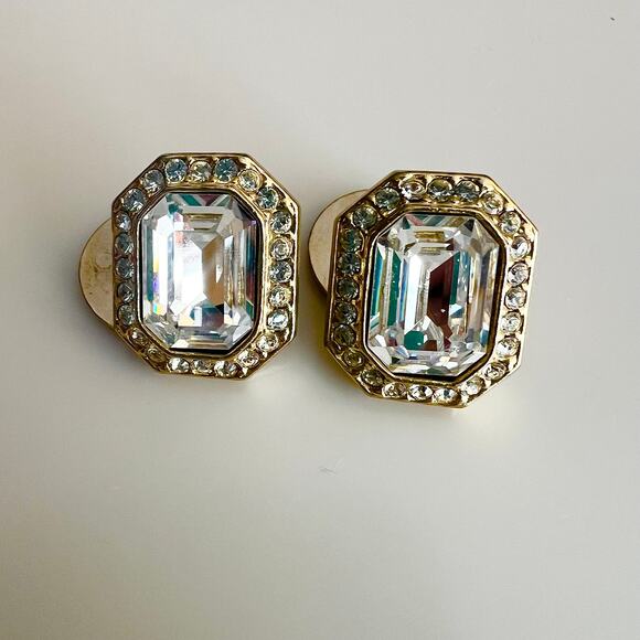 Gold tone jewel studded royal elegant fancy cufflink set - Picture 3 of 6